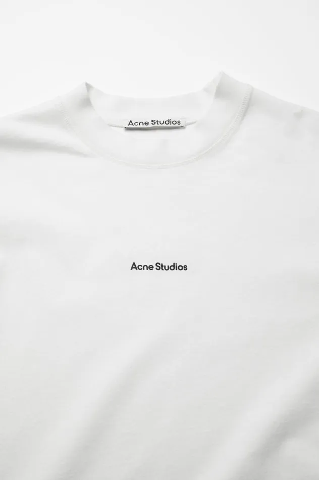 Acne Studios Logo Tshirt Optic White Men Tshirts