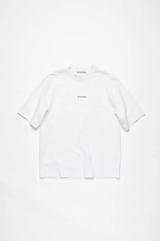 Acne Studios Logo Tshirt Optic White Men Tshirts