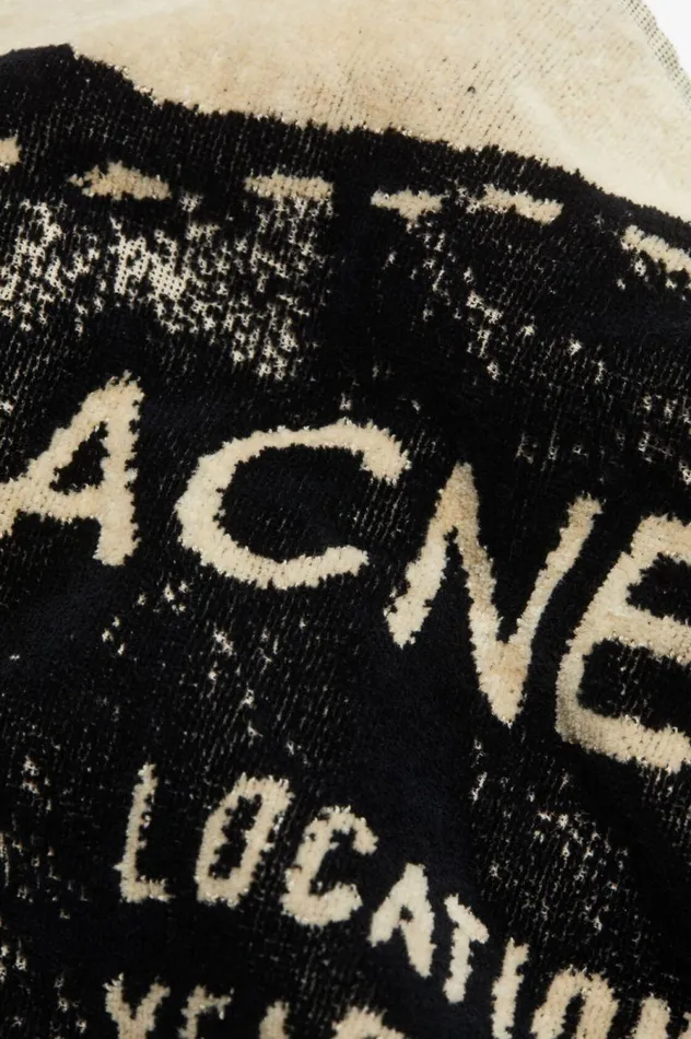 Acne Studios Logo Towel Beigeblack Men Scarves