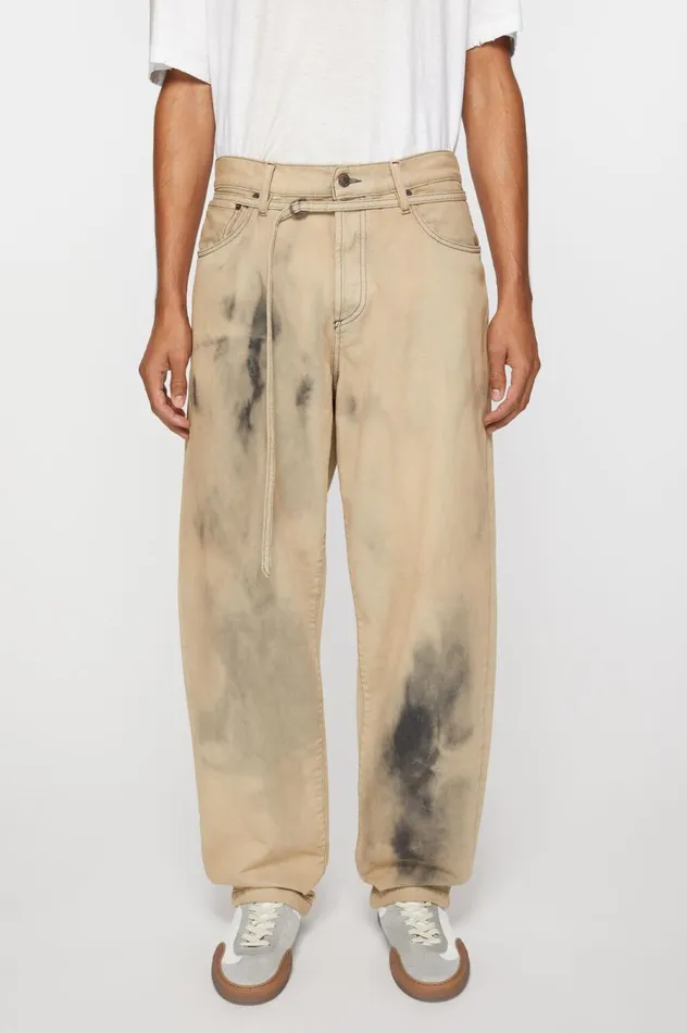 Acne Studios Loose Fit Jeans 8211 1991 Toj Beigeblack Men Jeans