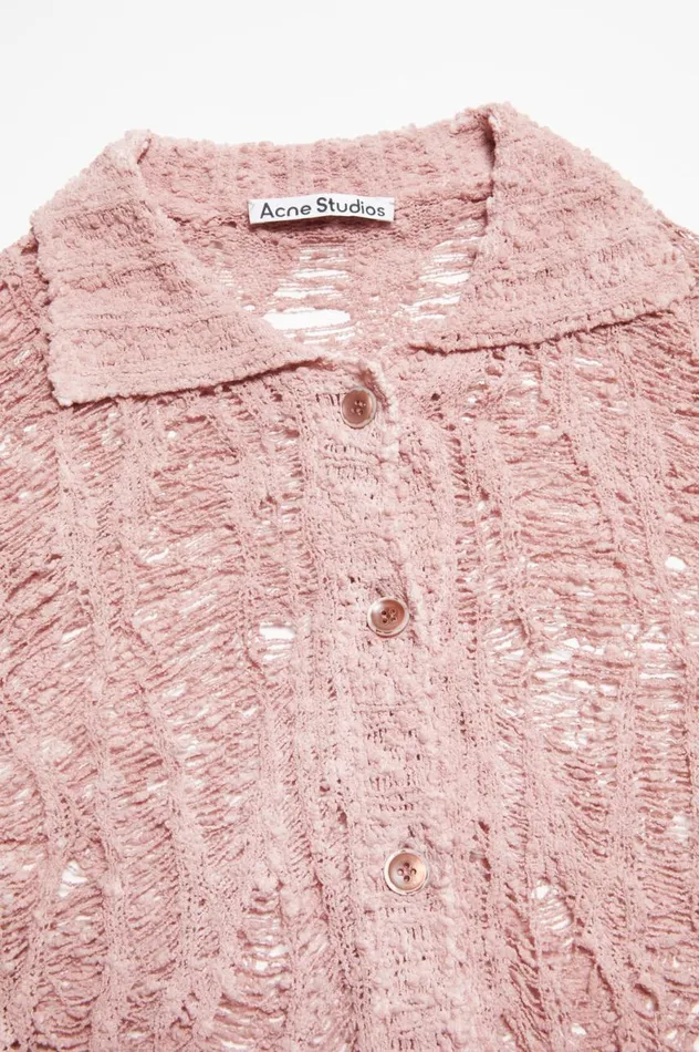 Acne Studios Loose Knit Cardigan Pastel Pink Women Knitwear
