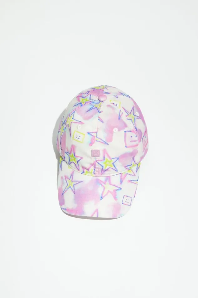 Acne Studios Micro Face Patch Cap Pale Pinkmulti Women Hats