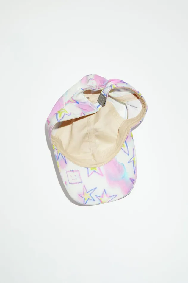 Acne Studios Micro Face Patch Cap Pale Pinkmulti Women Hats
