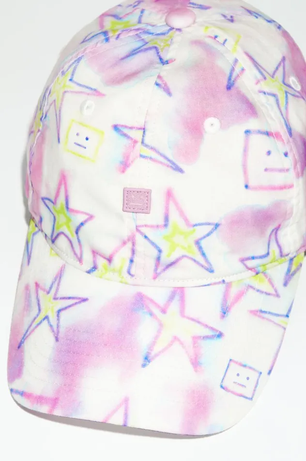 Acne Studios Micro Face Patch Cap Pale Pinkmulti Women Hats