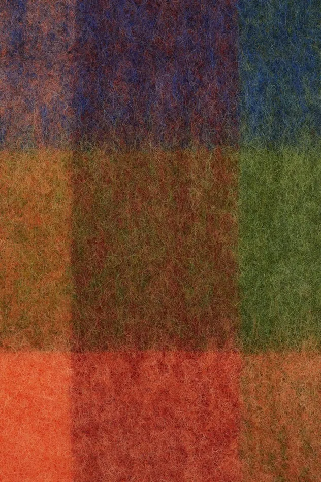 Acne Studios Mohair Checked Scarf Orangegreen Women Scarves