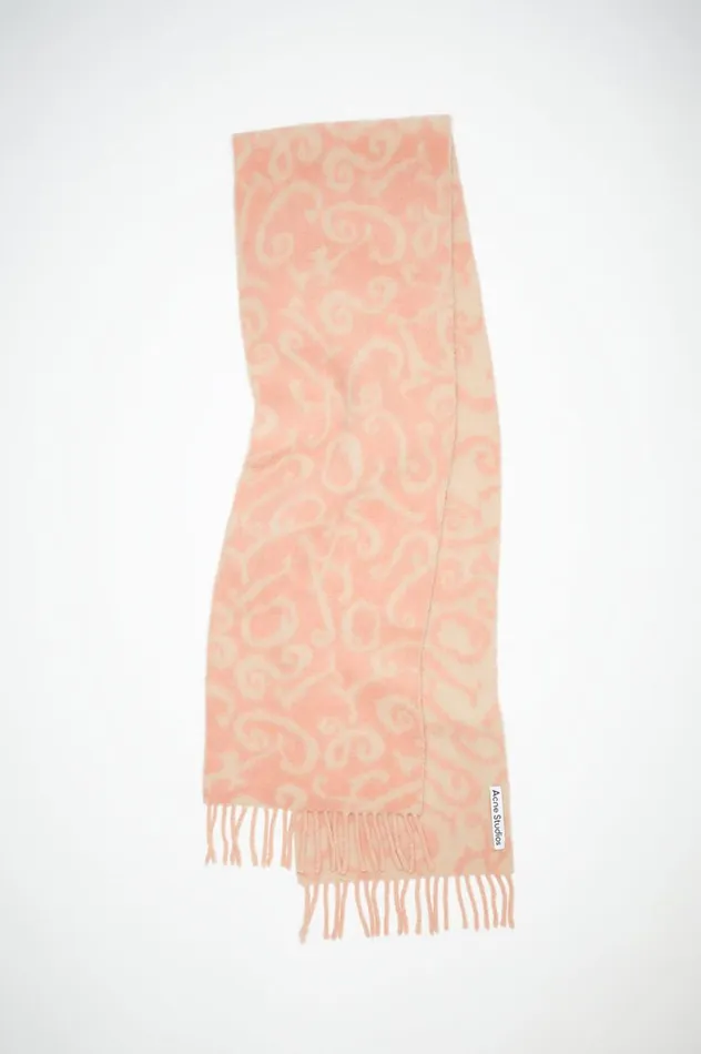 Acne Studios Monogram Jacquard Scarf Pinklight Pink Men Scarves