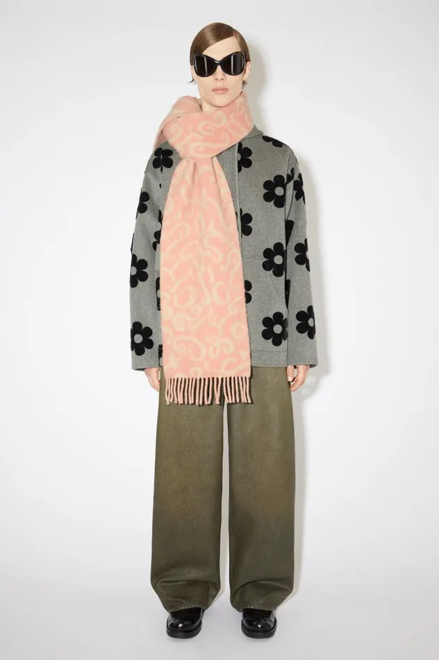 Acne Studios Monogram Jacquard Scarf Pinklight Pink Men Scarves
