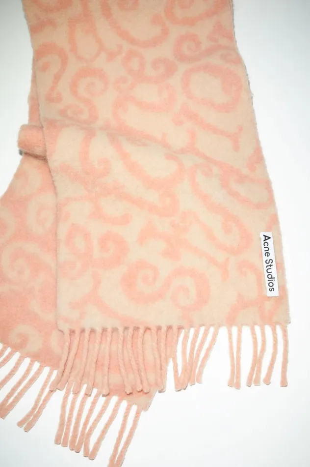 Acne Studios Monogram Jacquard Scarf Pinklight Pink Men Scarves