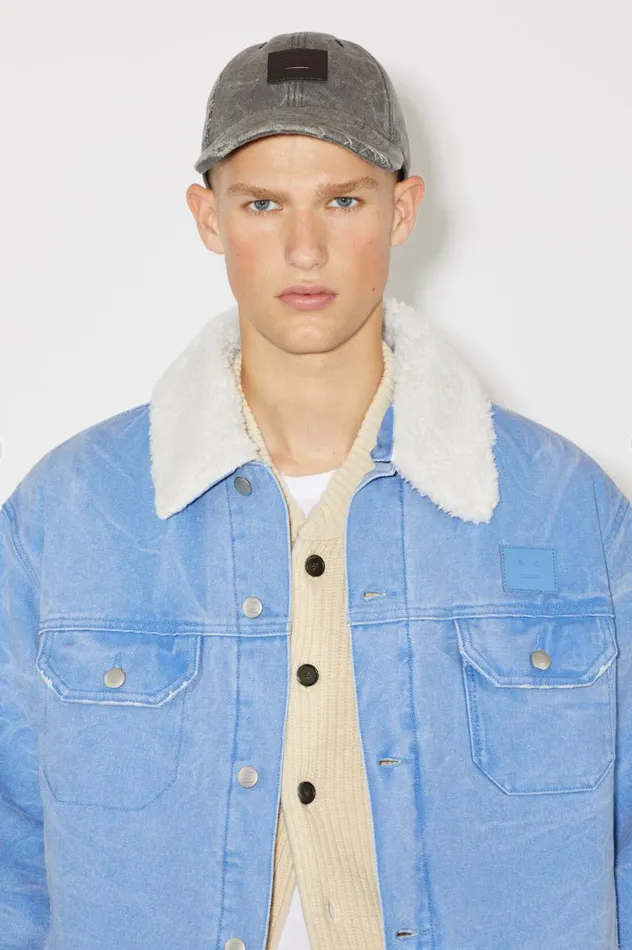 Acne Studios Padded Denim Jacket Powder Blue Women Outerwear