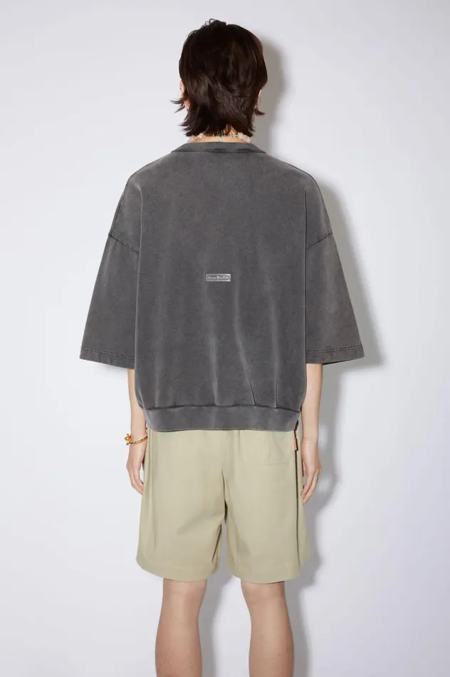 Acne Studios Patch Logo Tshirt Faded Black Men Tshirts
