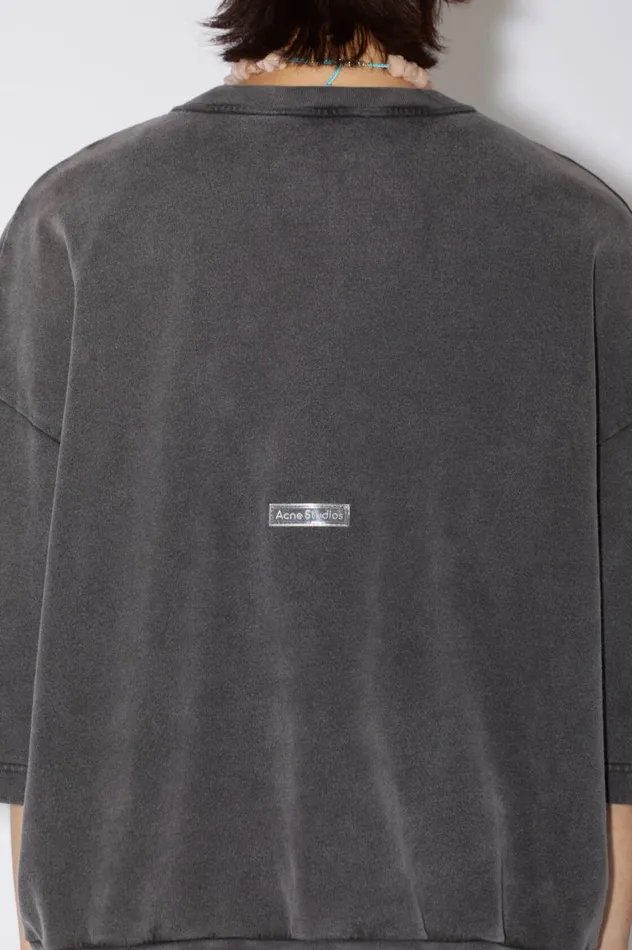 Acne Studios Patch Logo Tshirt Faded Black Men Tshirts