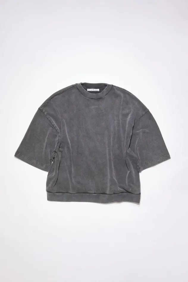Acne Studios Patch Logo Tshirt Faded Black Men Tshirts