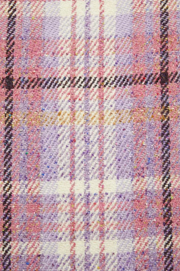 Acne Studios Plaid Fringe Scarf Violet Purple Women Scarves