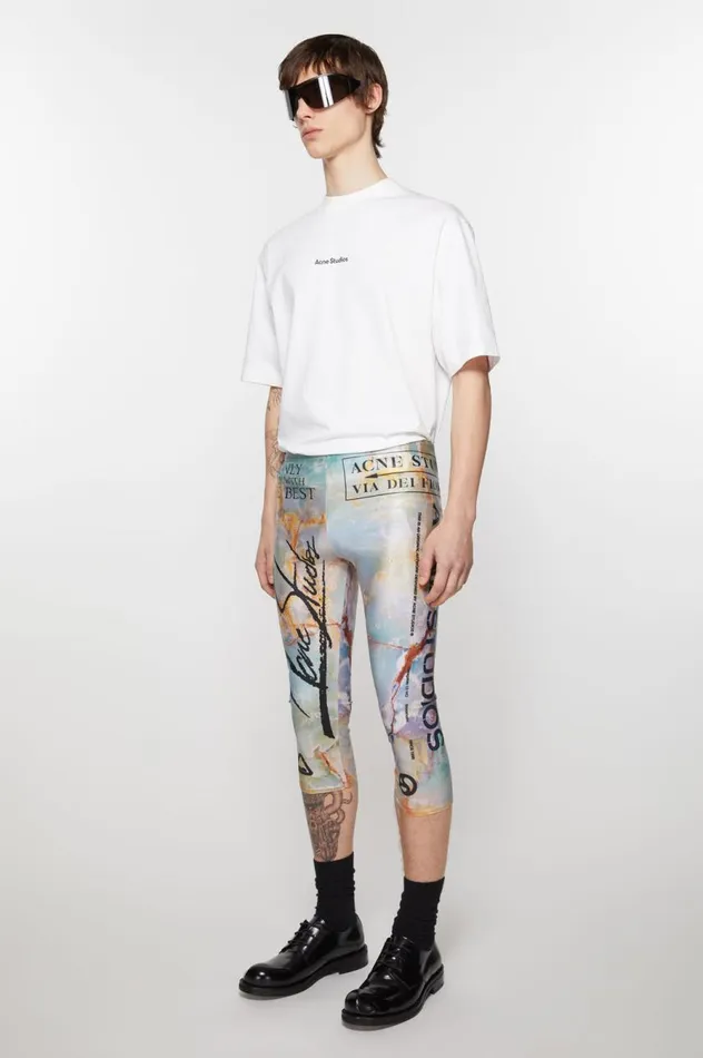 Acne Studios Print Trousers Pastel Green Men Trousers