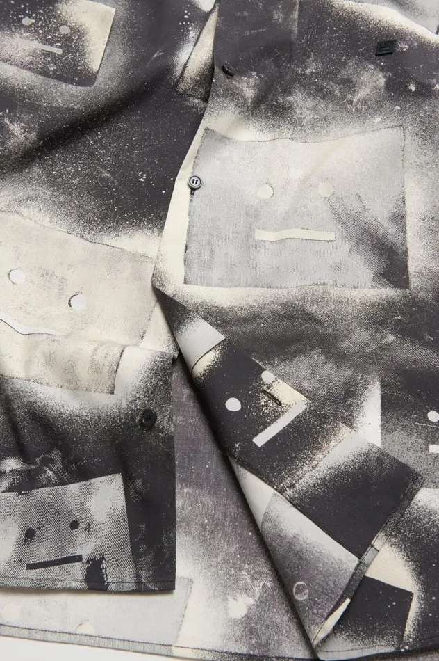 Acne Studios Printed Buttonup Shirt Blackwhite Women Shirts and Blouses