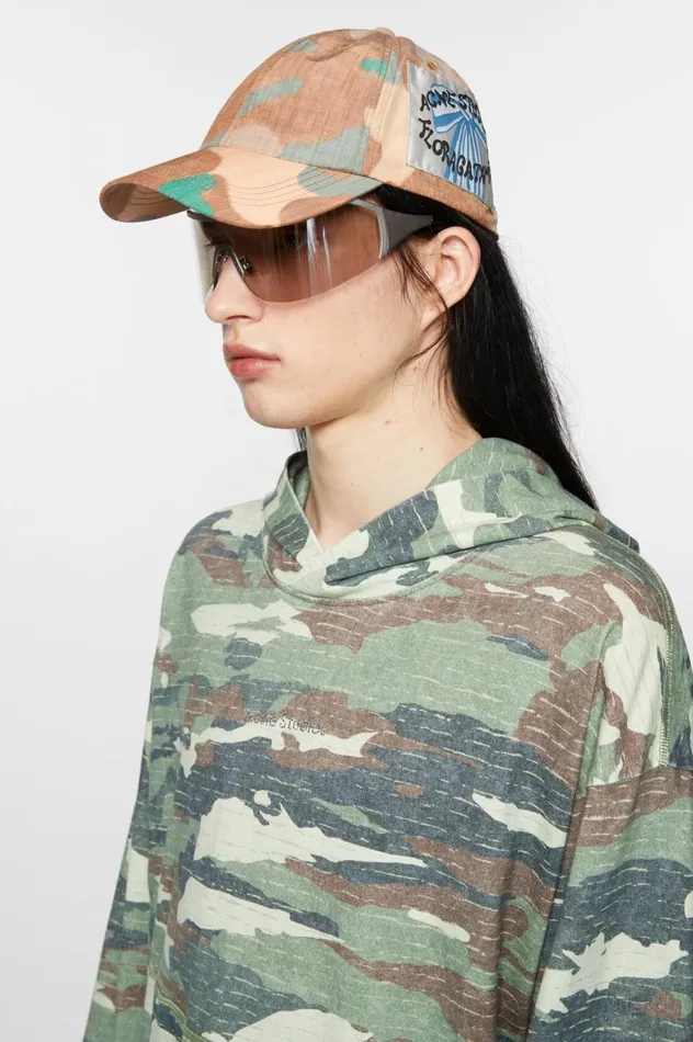 Acne Studios Printed Cap Orangegreen Men Hats