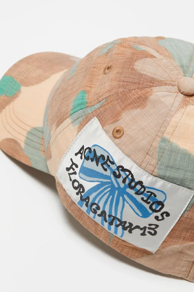 Acne Studios Printed Cap Orangegreen Men Hats