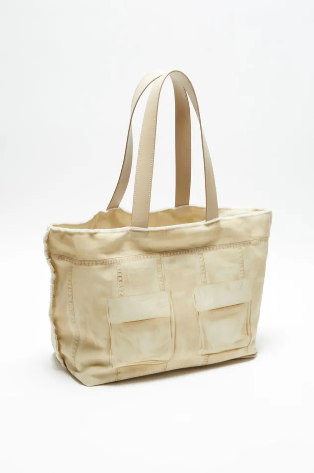 Acne Studios Printed Tote Bag Oat Beige Men Bags