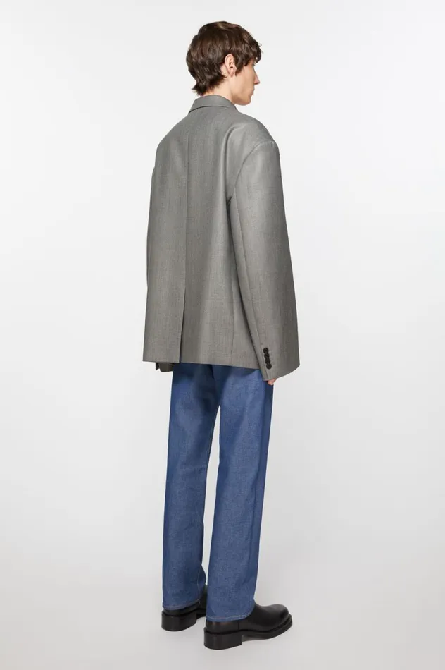 Acne Studios Relaxed Fit Suit Jacket Vintage Grey Melange Men Suit Jackets