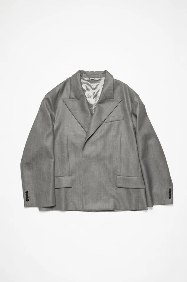 Acne Studios Relaxed Fit Suit Jacket Vintage Grey Melange Men Suit Jackets