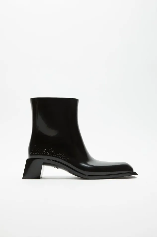 Acne Studios Rubber Ankle Boots Black Women Shoes