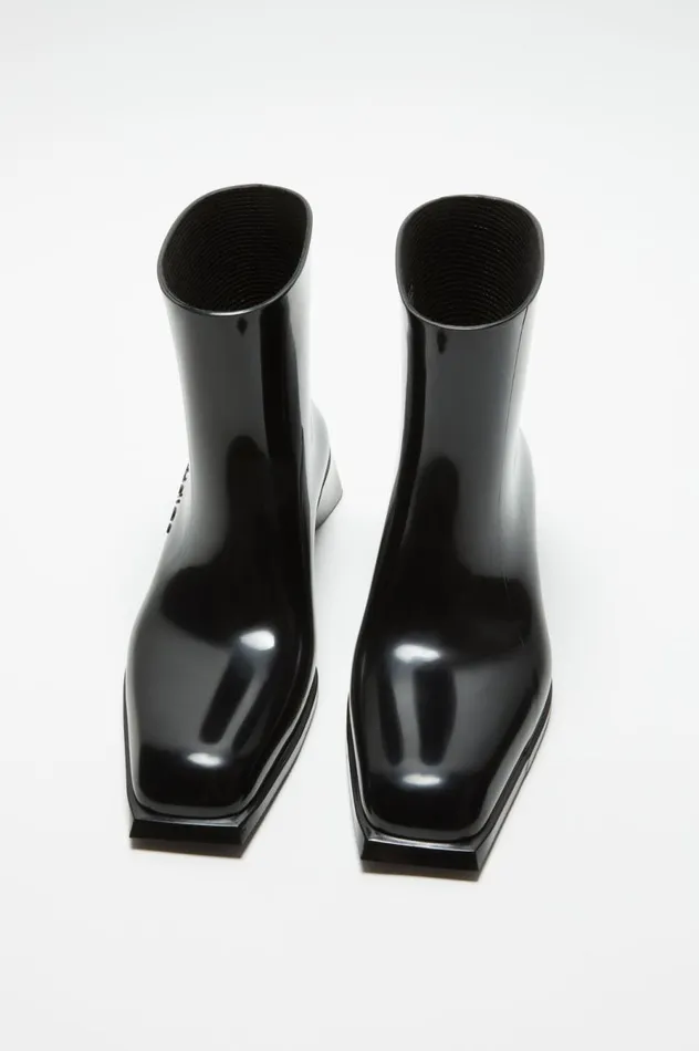 Acne Studios Rubber Ankle Boots Black Women Shoes