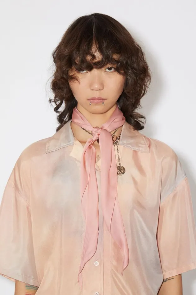 Acne Studios Silk Scarf Rose Pink Women Scarves