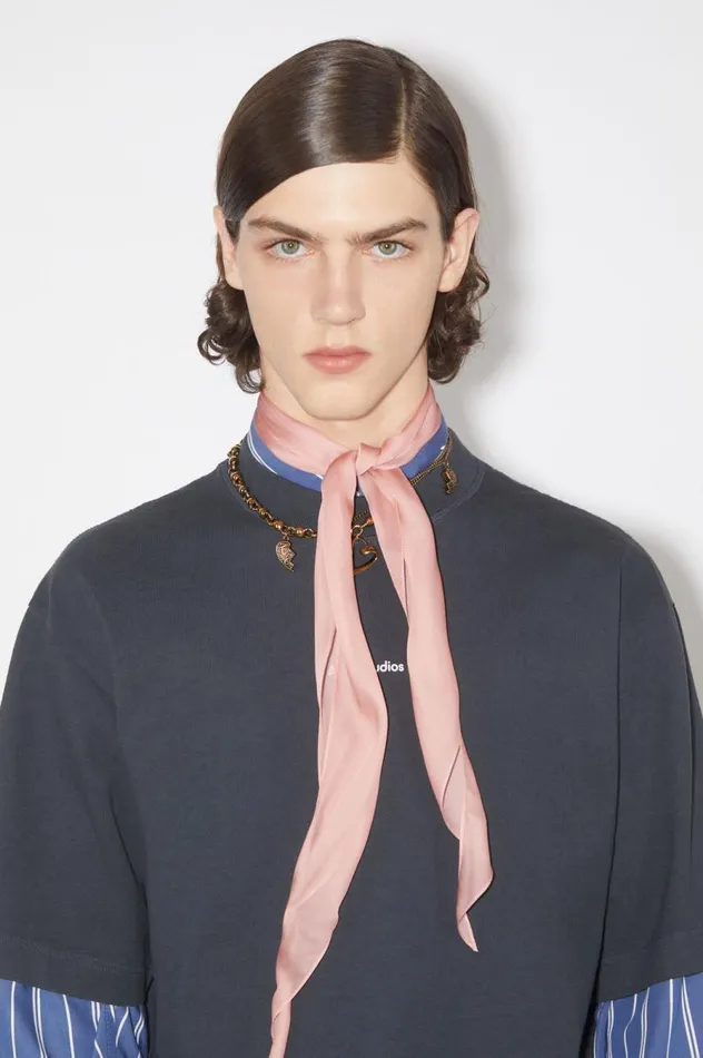 Acne Studios Silk Scarf Rose Pink Women Scarves
