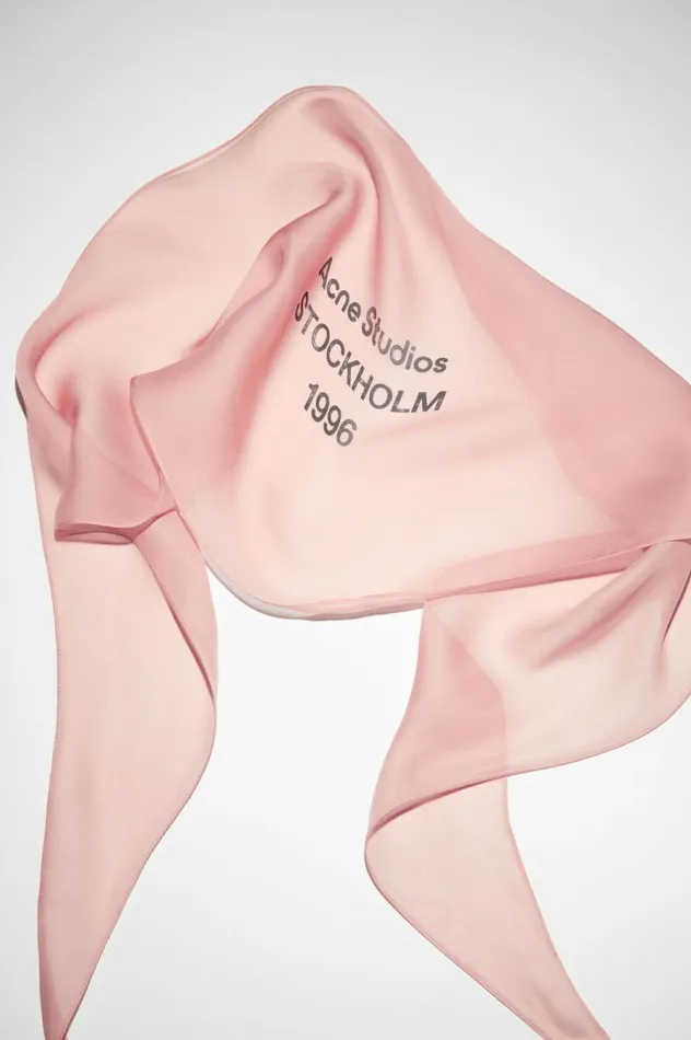 Acne Studios Silk Scarf Rose Pink Women Scarves