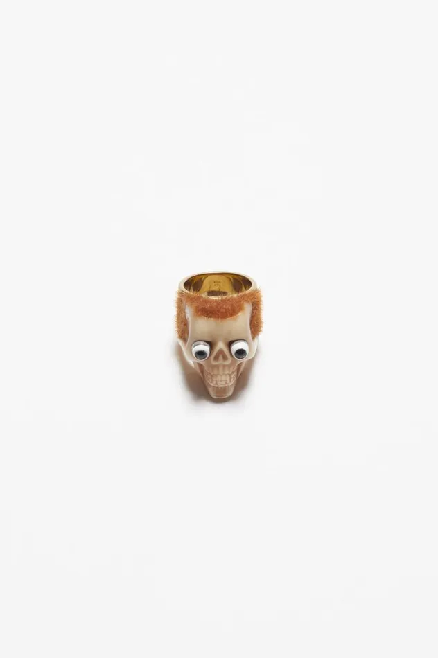 Acne Studios Skull Ring Antique Goldbrown Women Jewellery