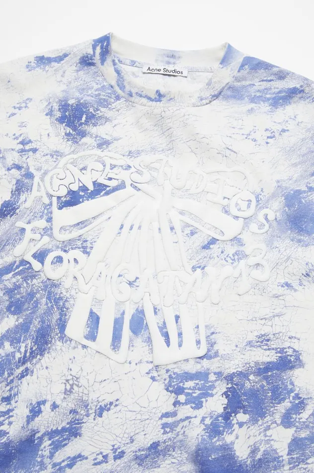 Acne Studios Tshirt Plaster Print Faded Blue Women Tshirts