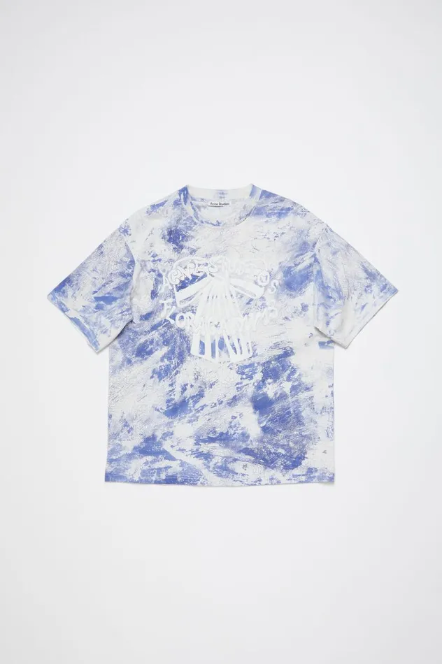 Acne Studios Tshirt Plaster Print Faded Blue Women Tshirts