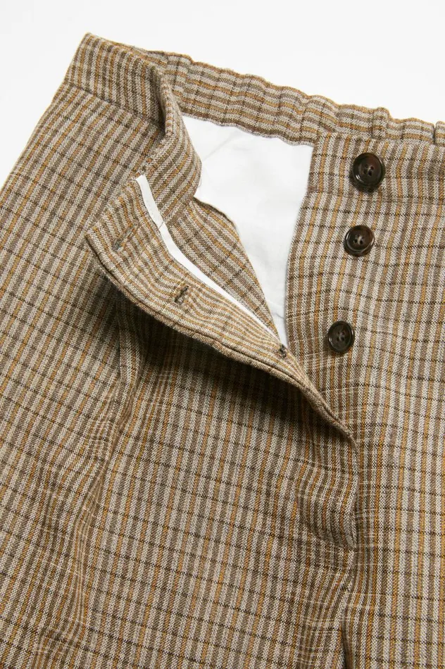 Acne Studios Tailored Linen Blend Trousers Multi Brown Women Trousers