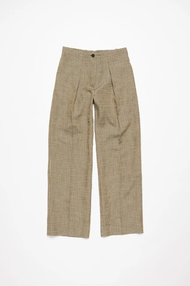 Acne Studios Tailored Linen Blend Trousers Multi Brown Women Trousers