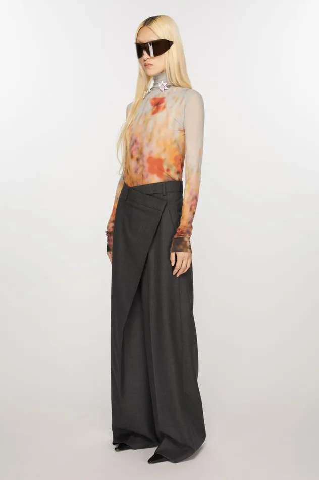 Acne Studios Tailored Wrap Trousers Grey Women Trousers