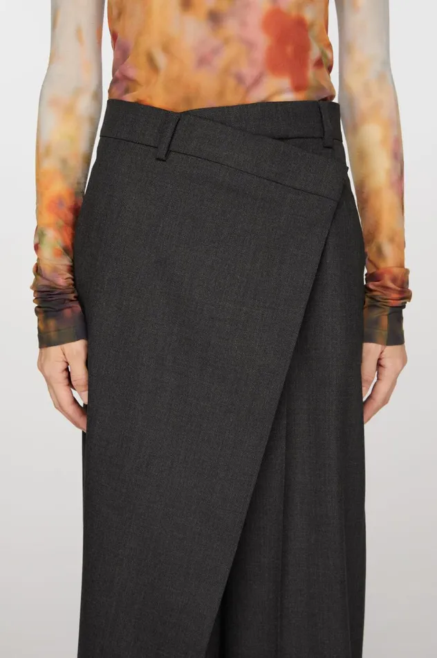 Acne Studios Tailored Wrap Trousers Grey Women Trousers
