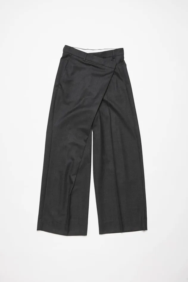 Acne Studios Tailored Wrap Trousers Grey Women Trousers