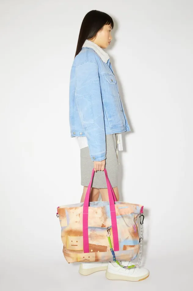 Acne Studios Tote Bag Beigemulti Men Bags