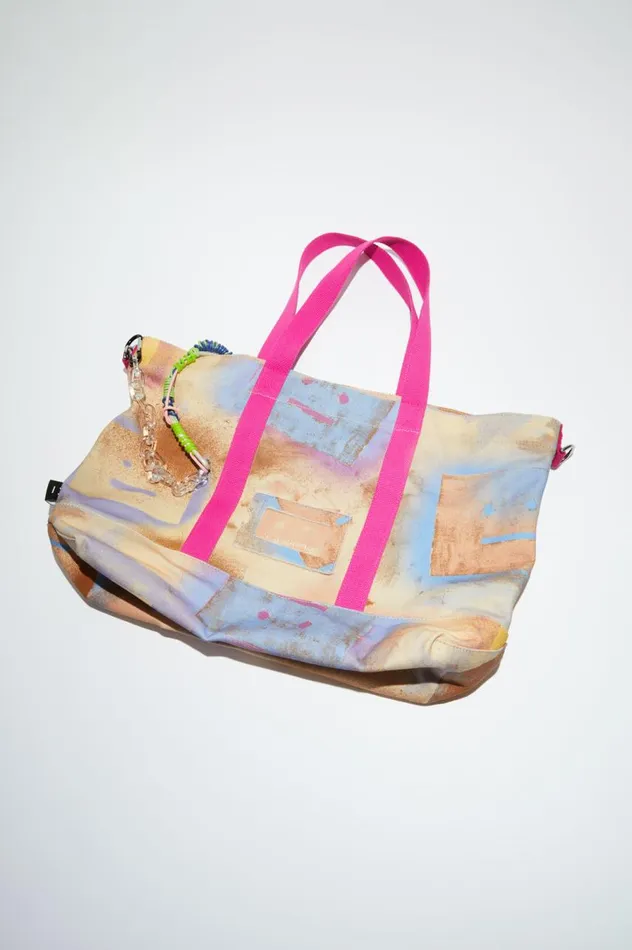 Acne Studios Tote Bag Beigemulti Men Bags