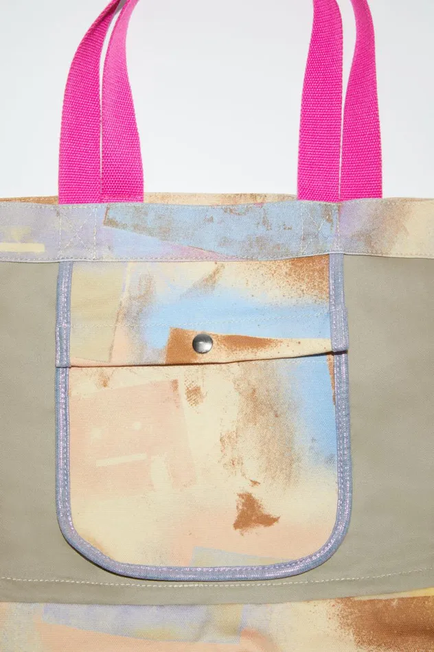 Acne Studios Tote Bag Beigemulti Men Bags