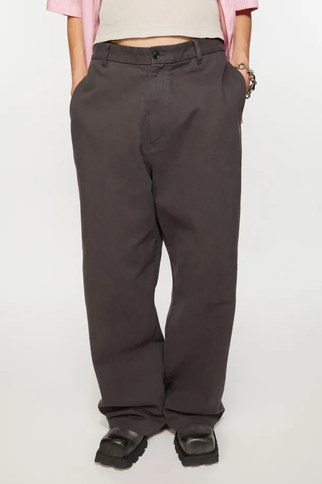 Acne Studios Twill Trousers Stone Black Men Trousers