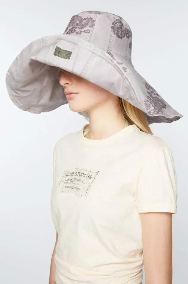 Acne Studios Wide Brim Reversible Hat Faded Purple Men Hats