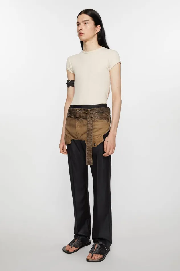 Acne Studios Wool Blend Trousers Blackblack Men Trousers
