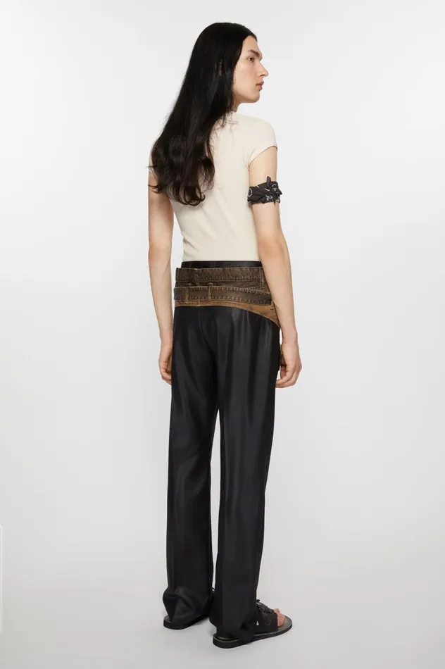 Acne Studios Wool Blend Trousers Blackblack Men Trousers