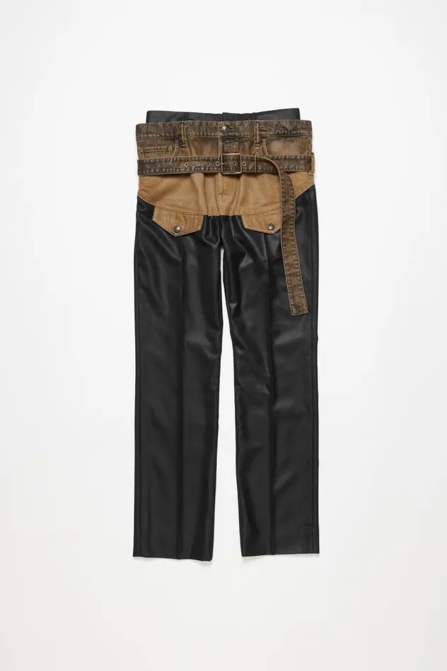 Acne Studios Wool Blend Trousers Blackblack Men Trousers