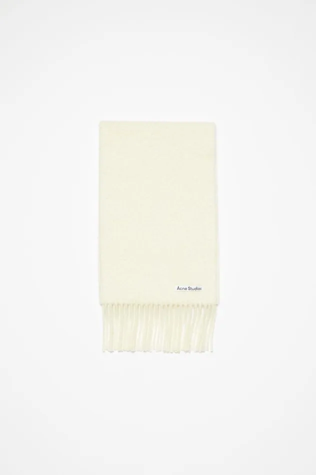 Acne Studios Wool Fringe Scarf Warm White Women Scarves