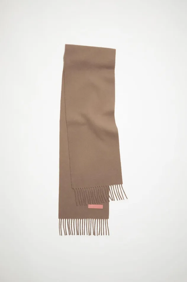 Acne Studios Wool Scarf Pink Label 8211 Narrow Warm Beige Men Scarves