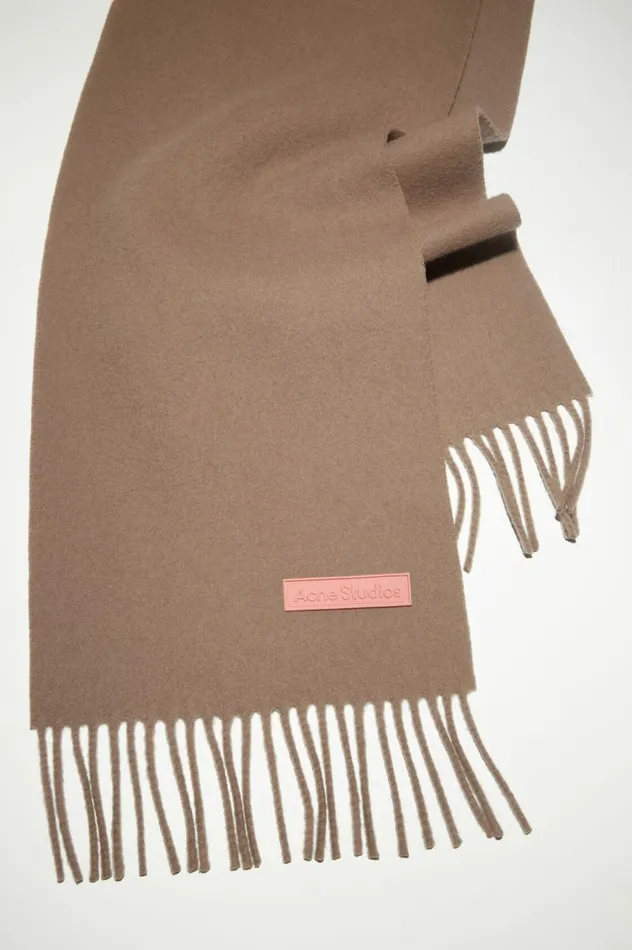 Acne Studios Wool Scarf Pink Label 8211 Narrow Warm Beige Men Scarves