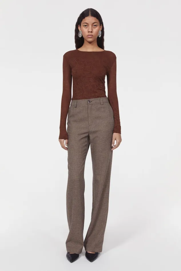 Aniara Hounds Pants Brown Beige Women Rodebjer Trousers