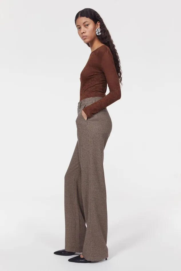 Aniara Hounds Pants Brown Beige Women Rodebjer Trousers